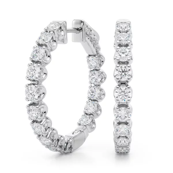 Classic Inside Out U-Prong Diamond Hoop Earrings (3 3/4 ct. tw.)